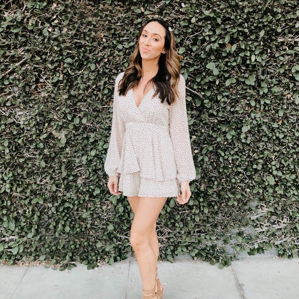 Spotted romper in Ivory